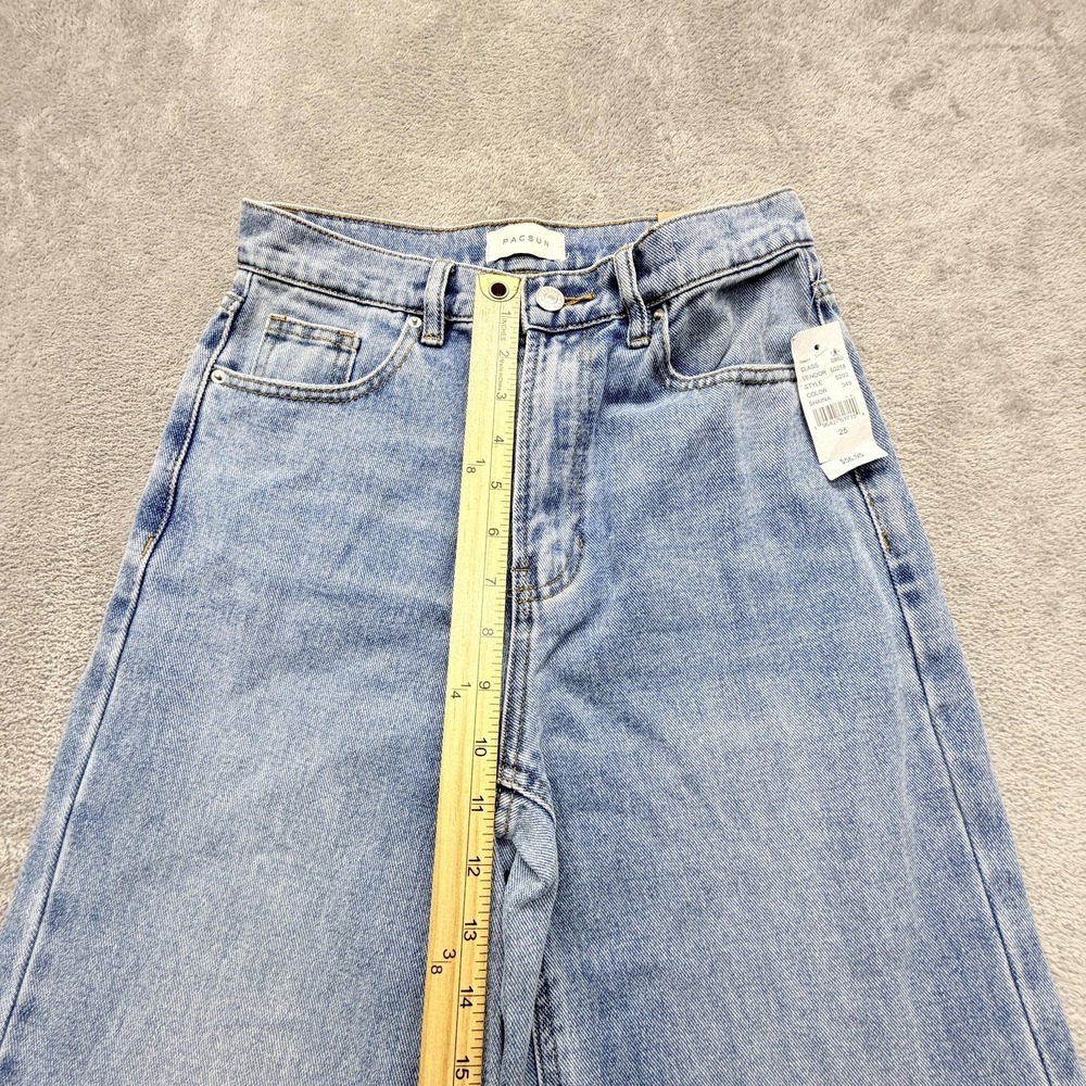 PacSun Jeans Womens 25 Blue Light Wash Wide-Leg High Rise Relaxed Denim - Picture 3 of 9